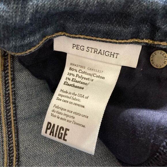 Y2K Paige Peg Straight Leg Jeans Size 26 Low Rise - Picture 2 of 10